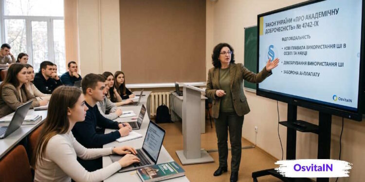 Використання ШІ в університетах: нові вимоги Викладач розповідає студентам про академічну доброчесність та ШІ - OsvitaIN